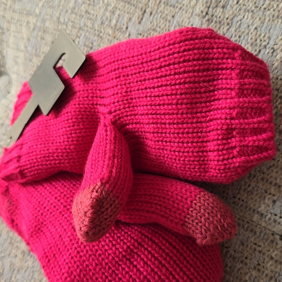 SONOMA BRAND WOMEN'S PINK COLD WEATHER ACCESS "LADDER STITCH" FLIP TOP MITTENS - Picture 4 of 11